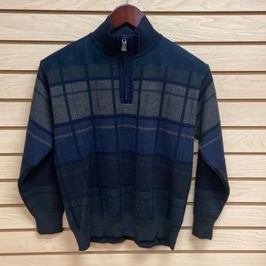 MARCELLO MEN SWEATER MOCK NECK ZIP UP MADE IN ITALY SIZE SMALL